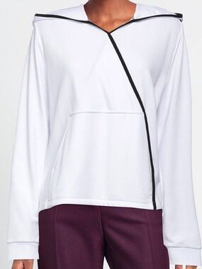 NWOT Bikkembergs White Hoodie with Black Piping